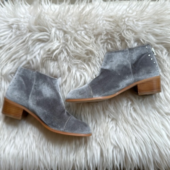 Anthropologie Shoes - Anthropologie Gray Velvet studded Zipper Ankle Boots Size 7.5